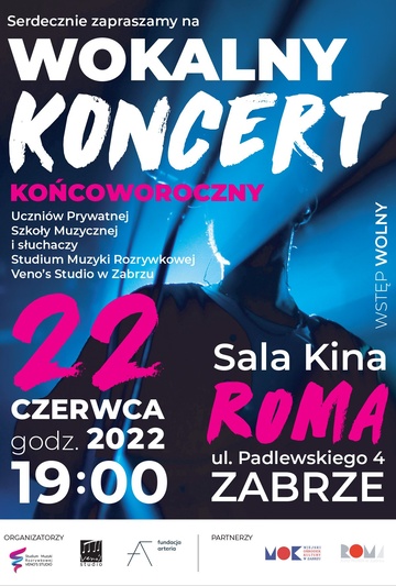 Wokalny koncert końcoworoczny uczniów Prywatnej Szkoły Muzycznej Veno's Studio w Zabrzu.